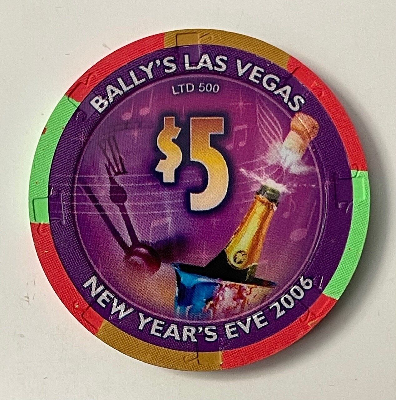Bally’s $5 Casino Chip Las Vegas New Years Eve 2006 Limited