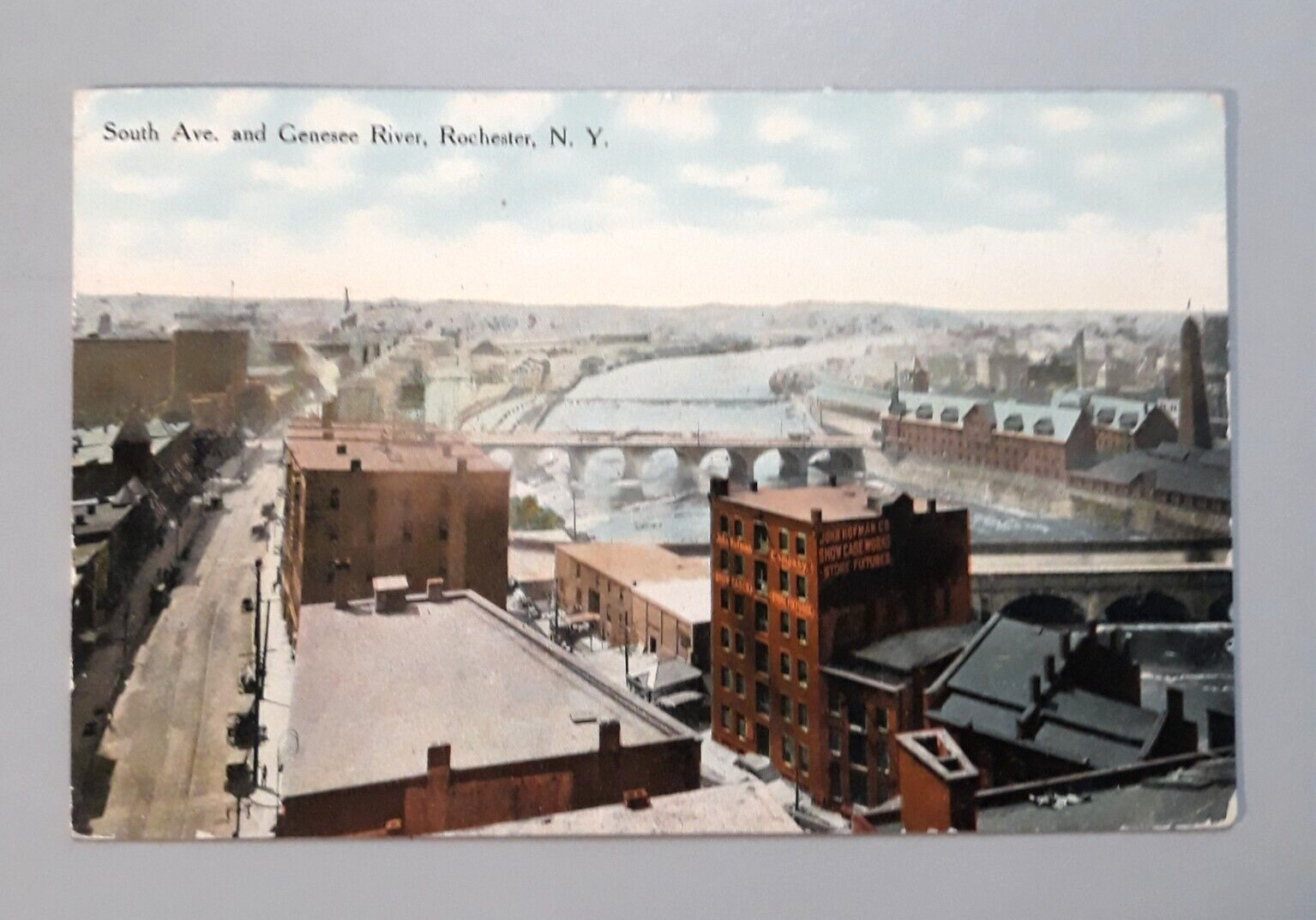 Vintage 1913 Postcard Rochester NY - SOUTH AVE AND GENESEE RIVER Souvenir
