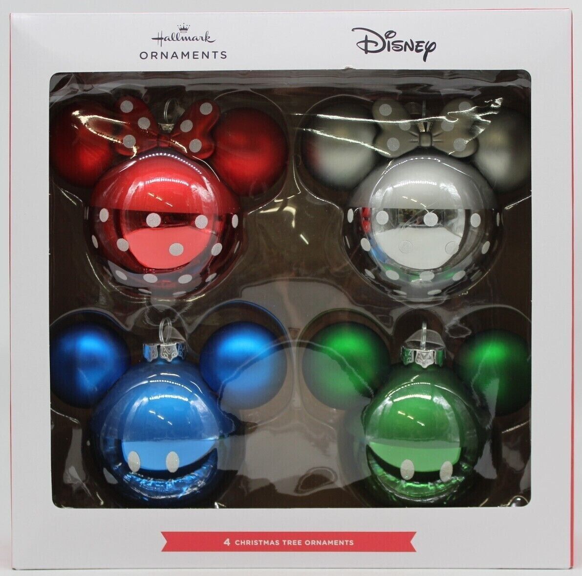 Hallmark Disney Christmas  Ornaments Mickey & Minnie 4 Ct  (size 4\