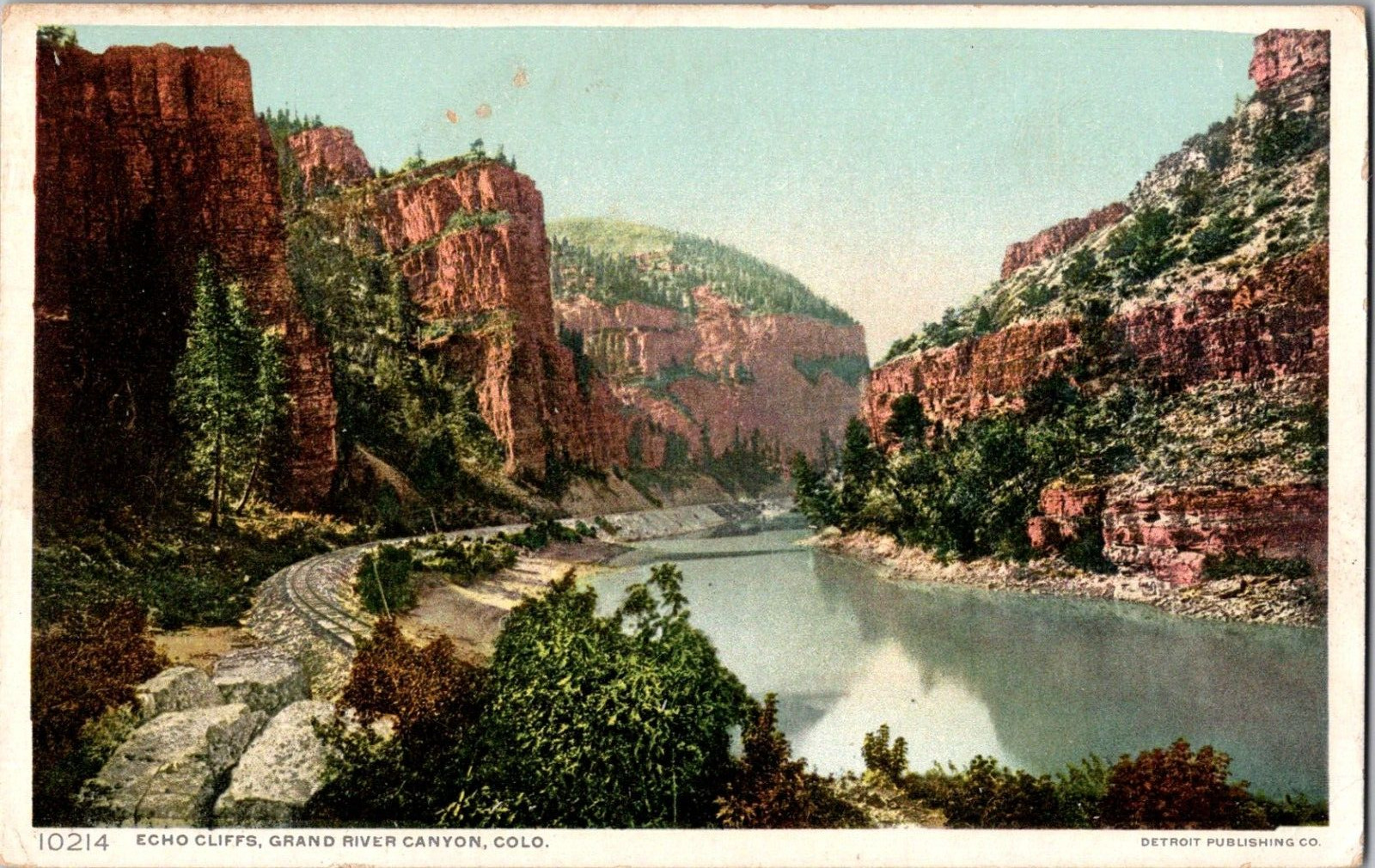 Postcard Echo Cliffs Grand River Canyon Colorado Unposted Detroit Publishing