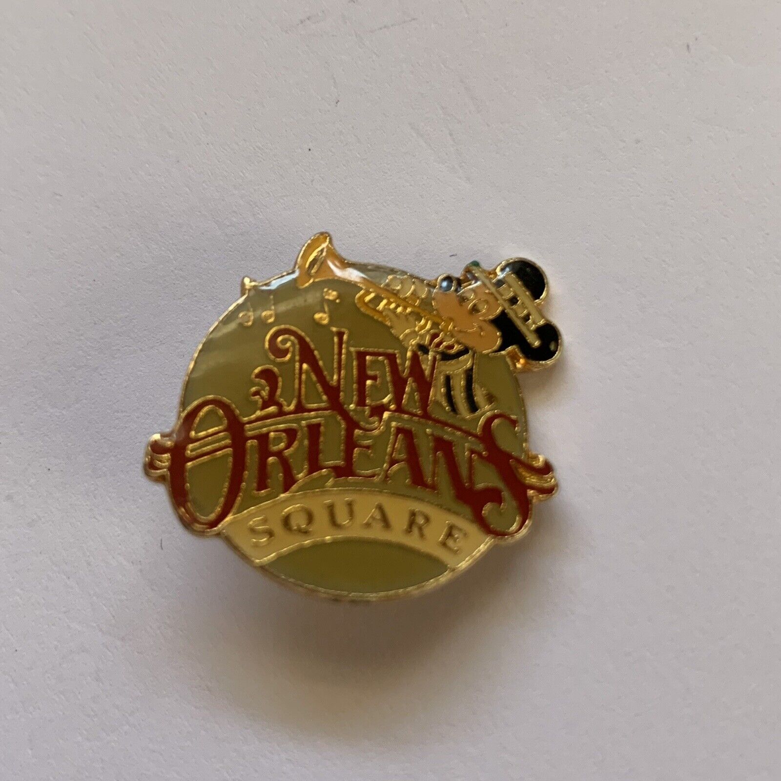 Vintage Disneyland New Orleans Square Mickey Playing Trumpet Pin