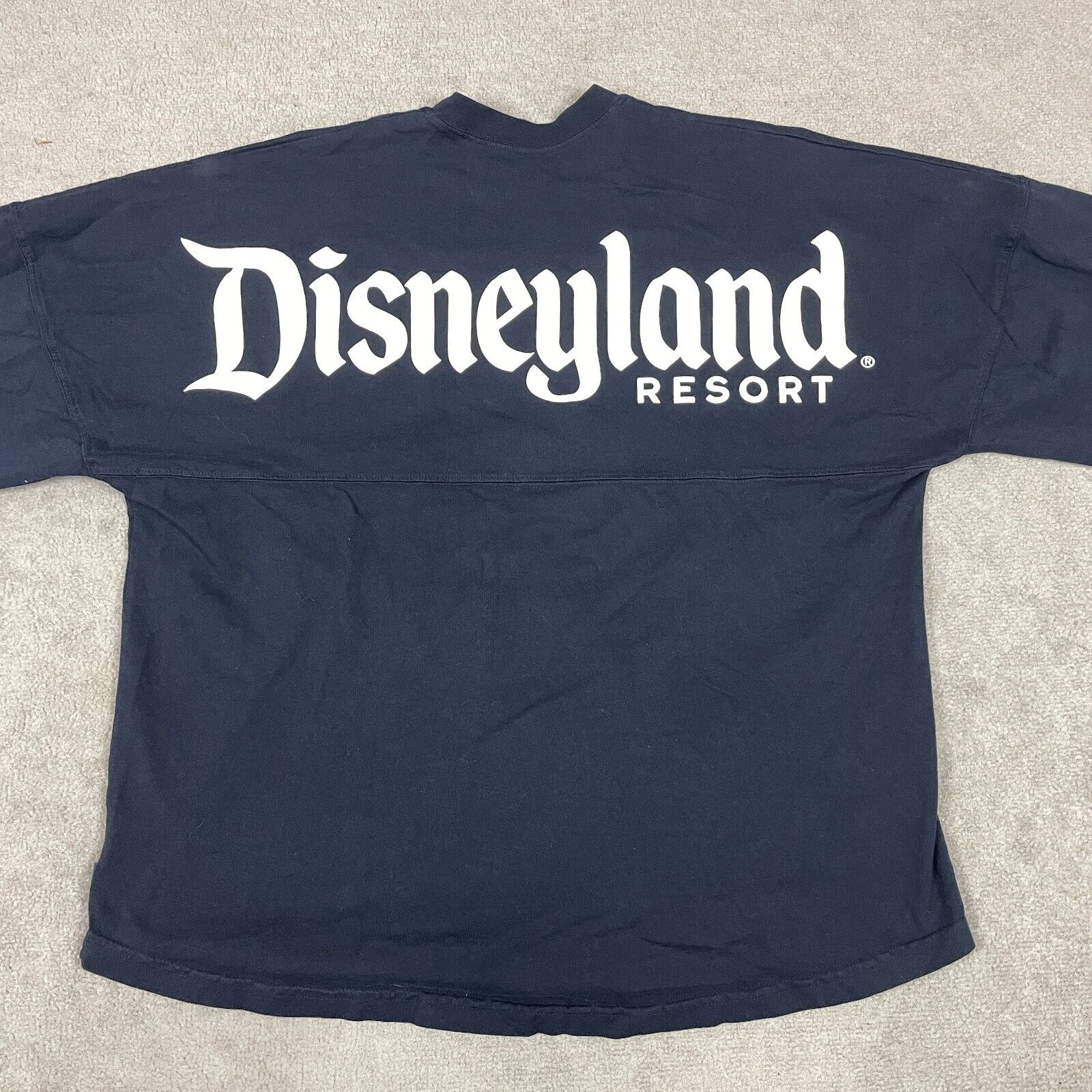 Disneyland Spirit Jersey XL Blue Long Sleeve Shirt Disney Parks Resort Spellout