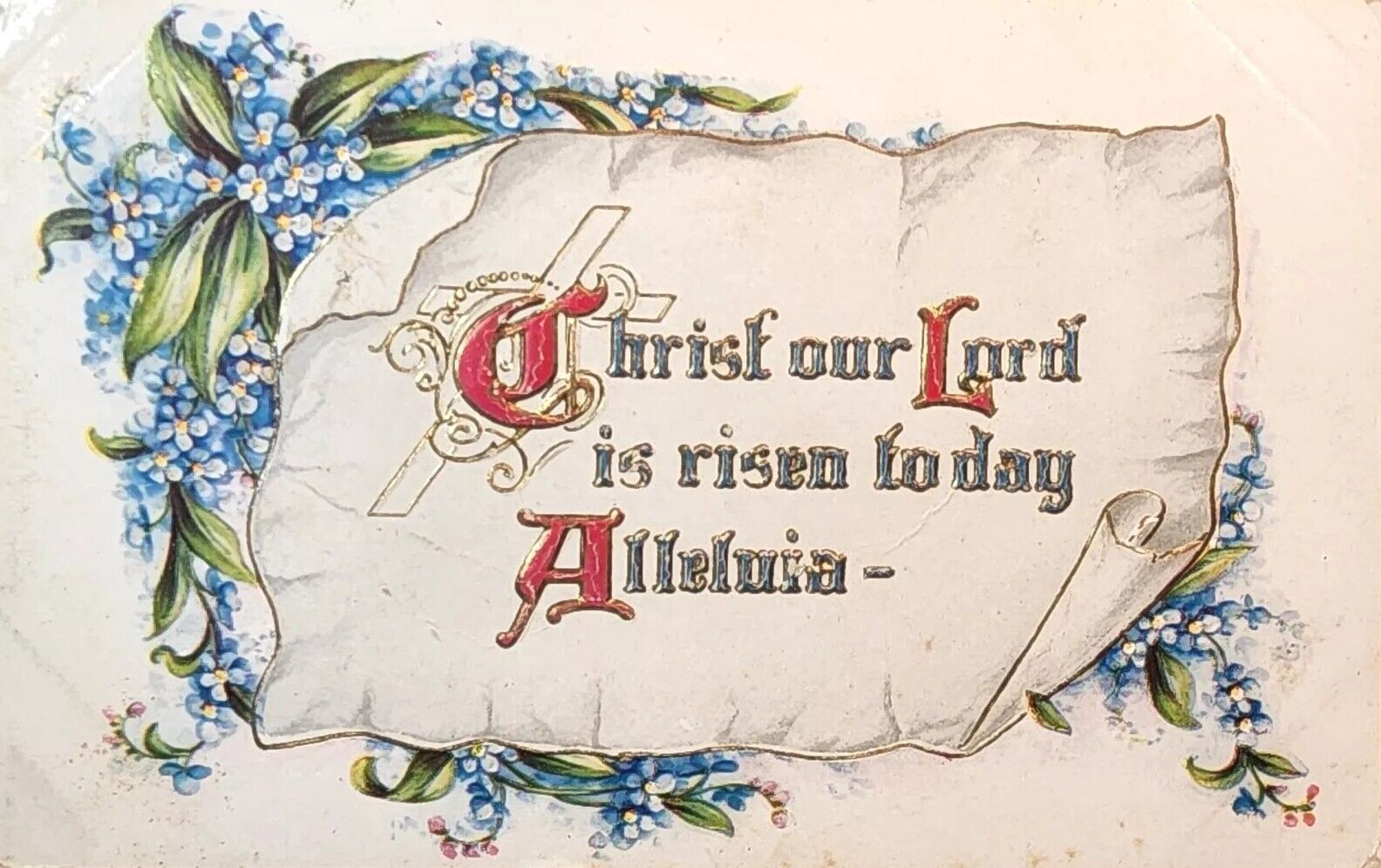 1912 Easter Greetings Postcard ~ Christ Has Risen Today \