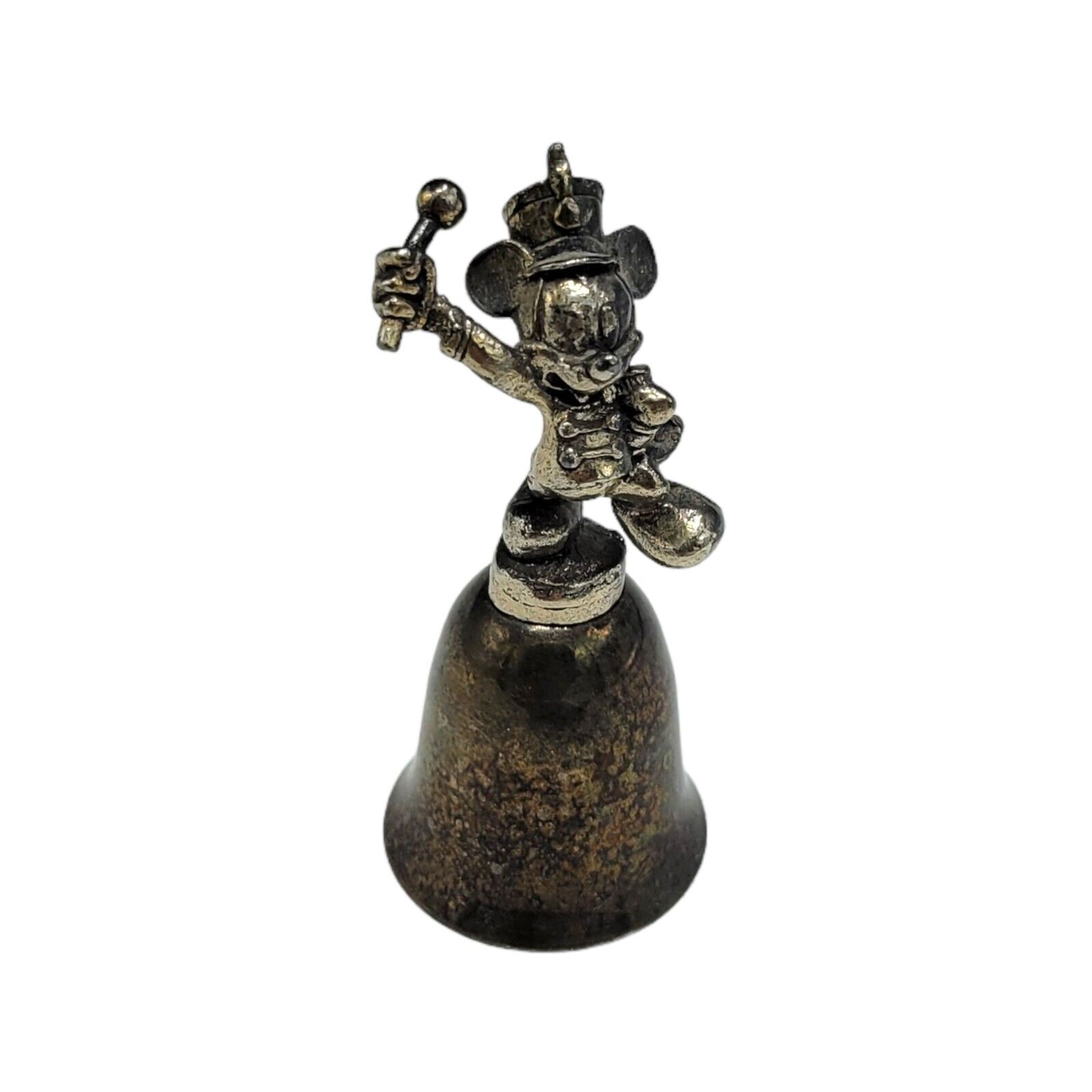 Vintage Walt Disney Mickey Mouse Marching Band Brass Pewter Bell