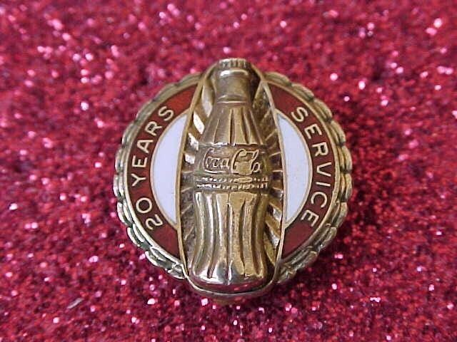 Vintage Coca-Cola 20 Years of Service Pin -  Dieges & Clust 10K