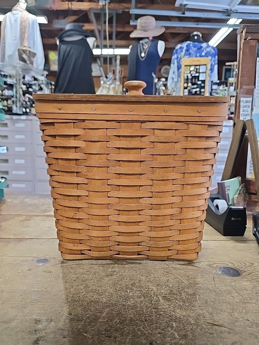 Longaberger 1993 Mail Basket With Attached Lid