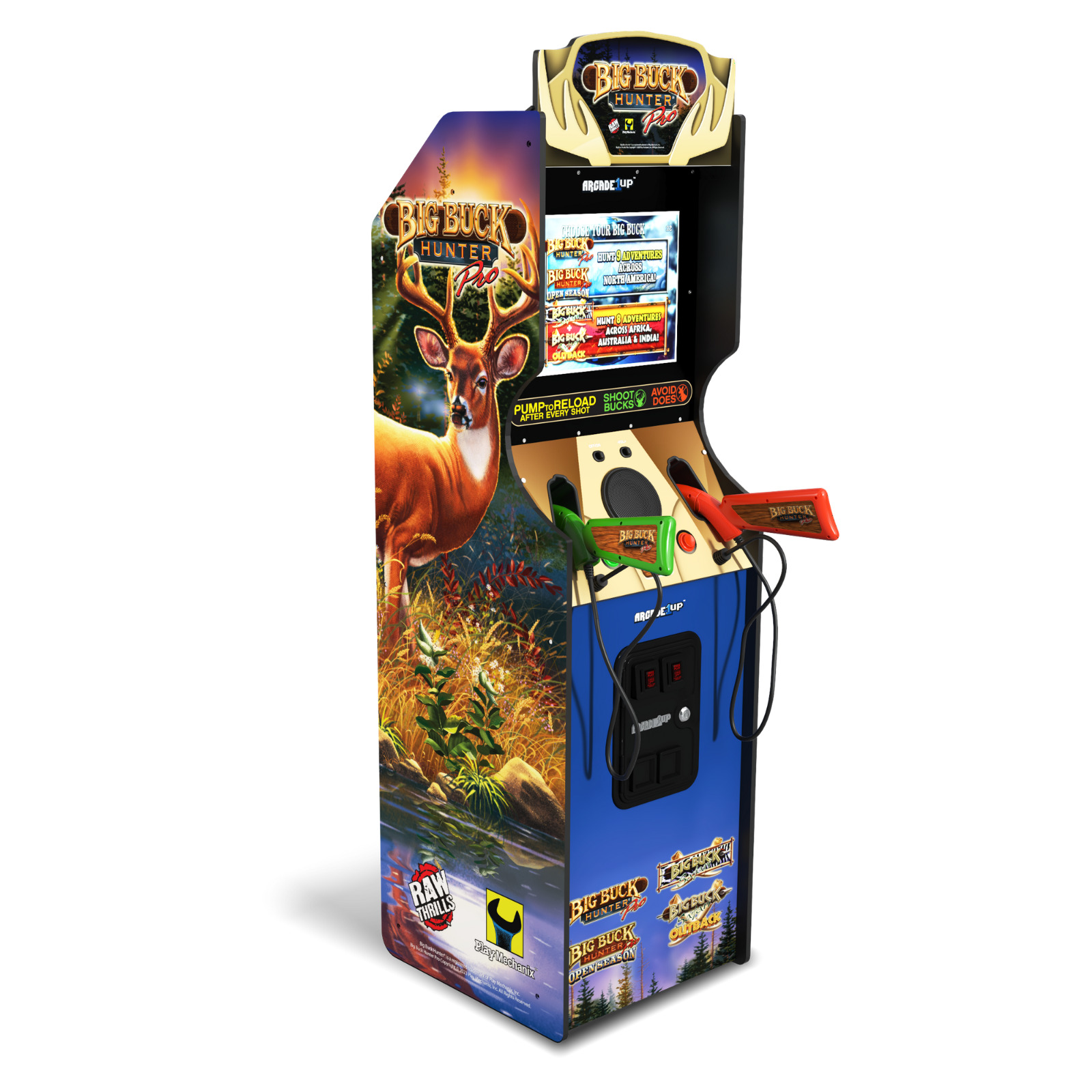 Arcade1Up Big Buck Hunter Pro Deluxe Arcade Machine Video Game Shooter 2 Player