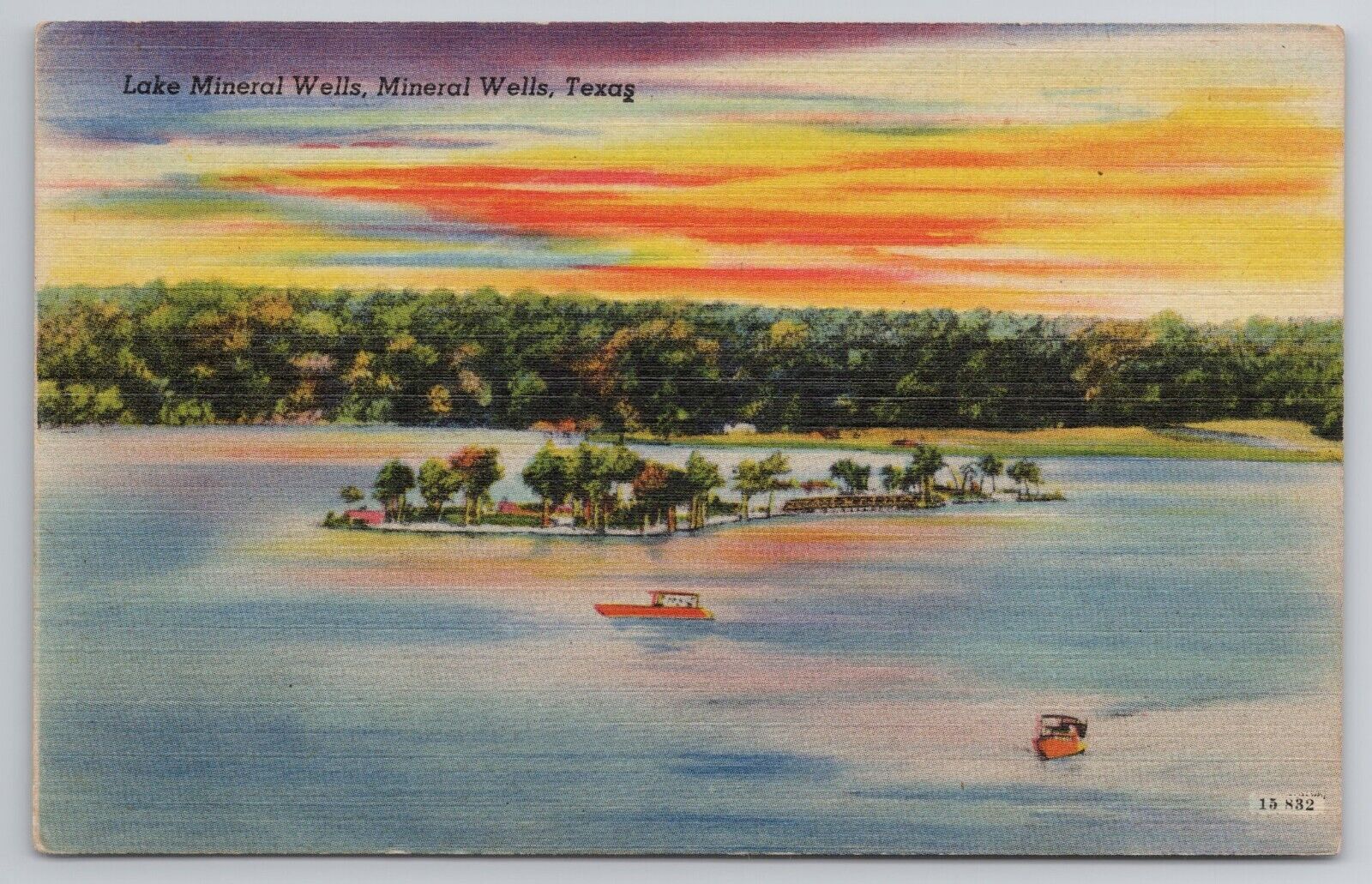 c1930-45 Postcard Lake Mineral Wells Texas TX