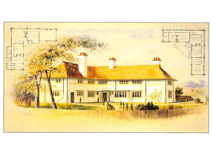 Postcard CFA Voysey Arts & Crafts Design -1895 Annesley Lodge, Hampstead, London