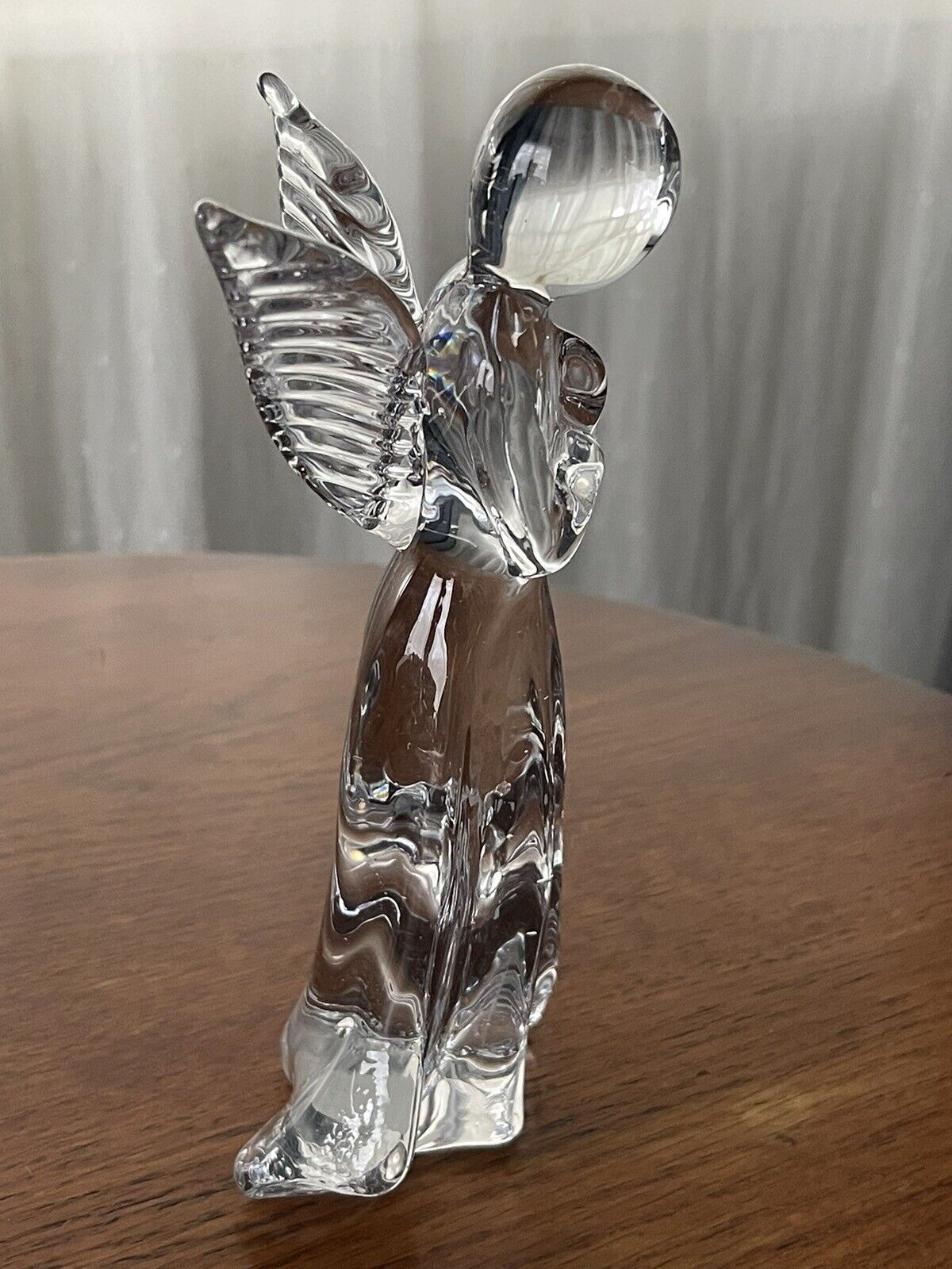 Beautiful Lefton Crystal Clear Glass Praying Guardian Angel Figure 2 Available