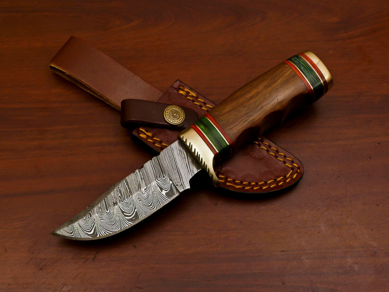Rody Stan CUSTOM MADE HAND FORGED DAMASCUS BLADE SKINNING HUNTING CAMPING KNIFE