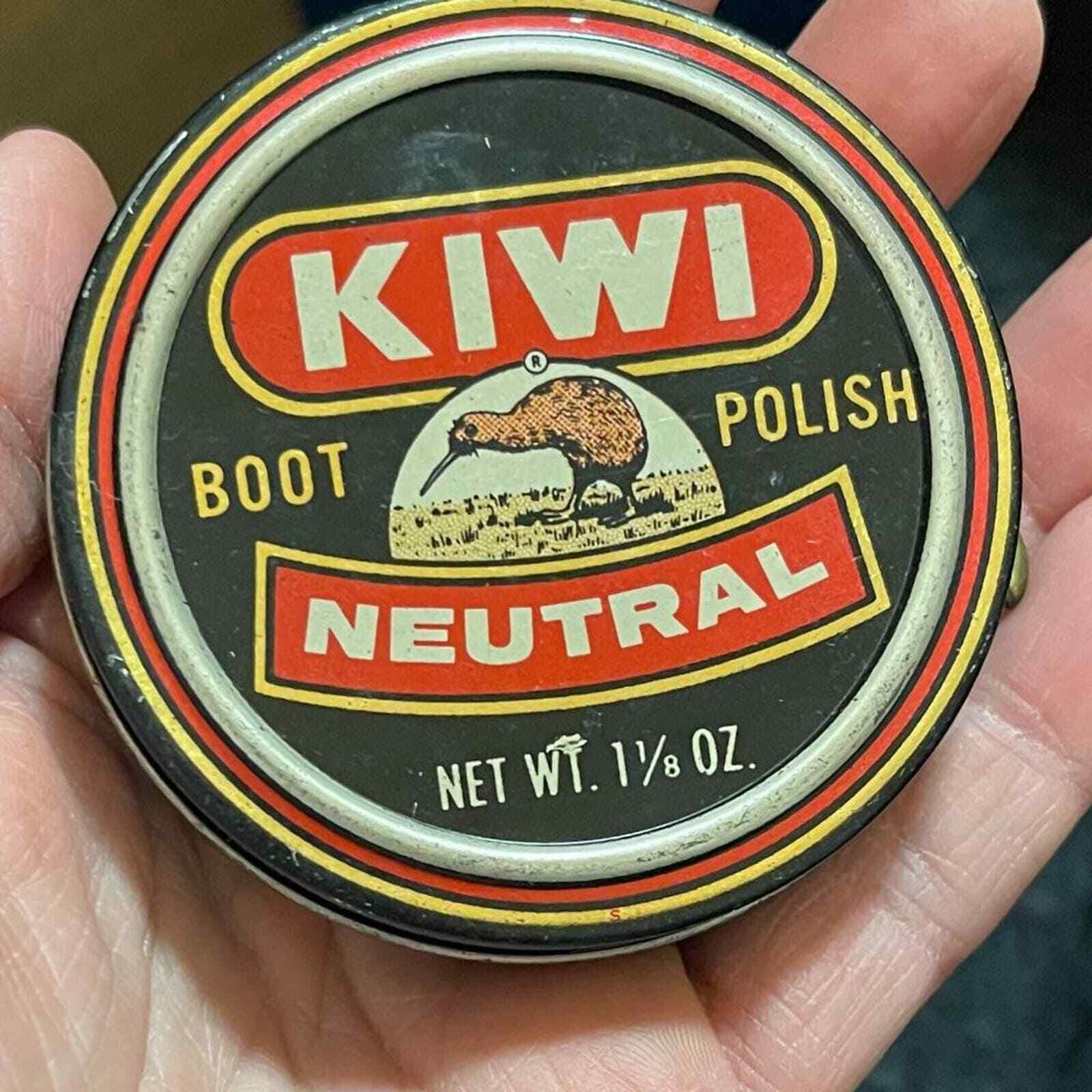 Vintage Antique KIWI NEUTRAL Shoe Polish Tin