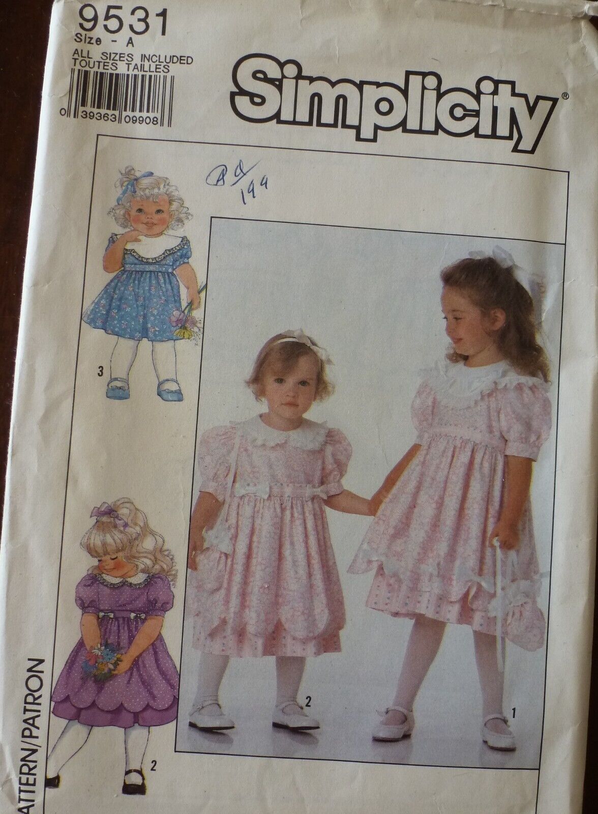 2 Vtg Simplicity Pattern 9531 Child Dress Size 3-6 and 9354 Size 3