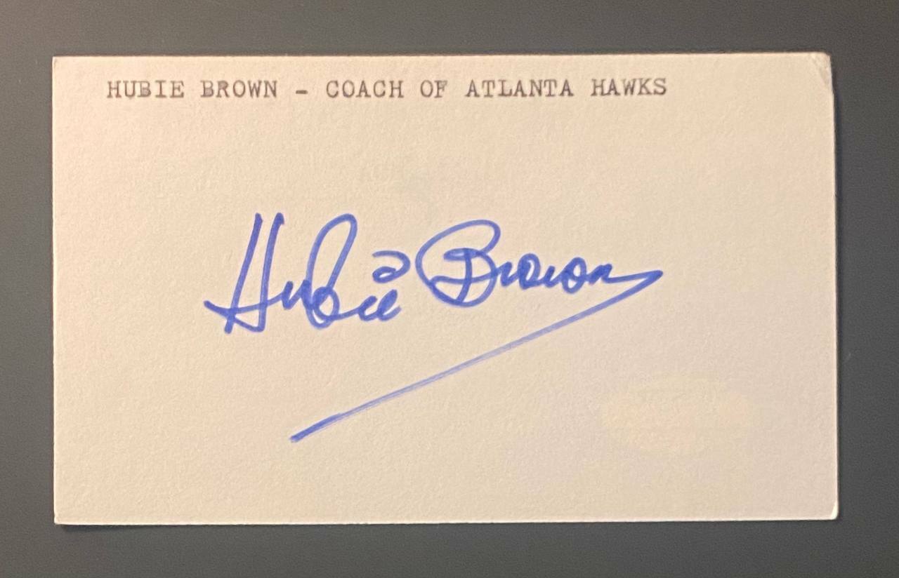 Hubie Brown Autographed Index Card NBA HOF Coach JSA COA Vintage Atlanta Hawks