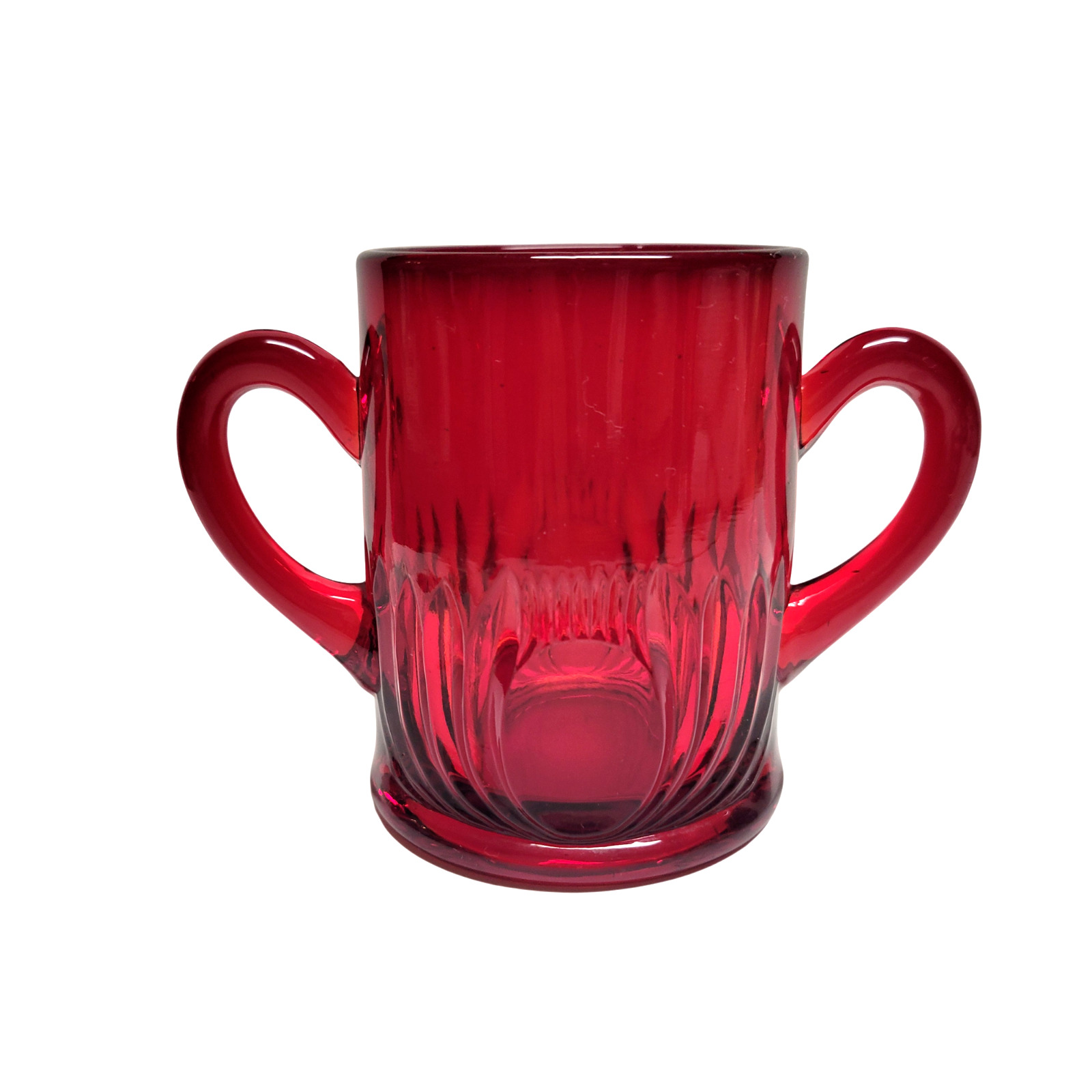 Ruby Red Open Sugar Bowl 3.25