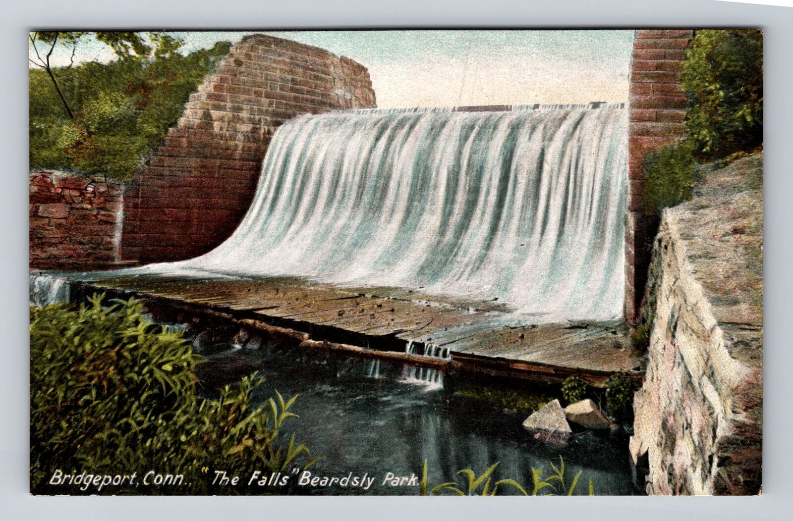 Bridgeport CT-Connecticut, The Falls Beardsly Park, Antique Vintage Postcard