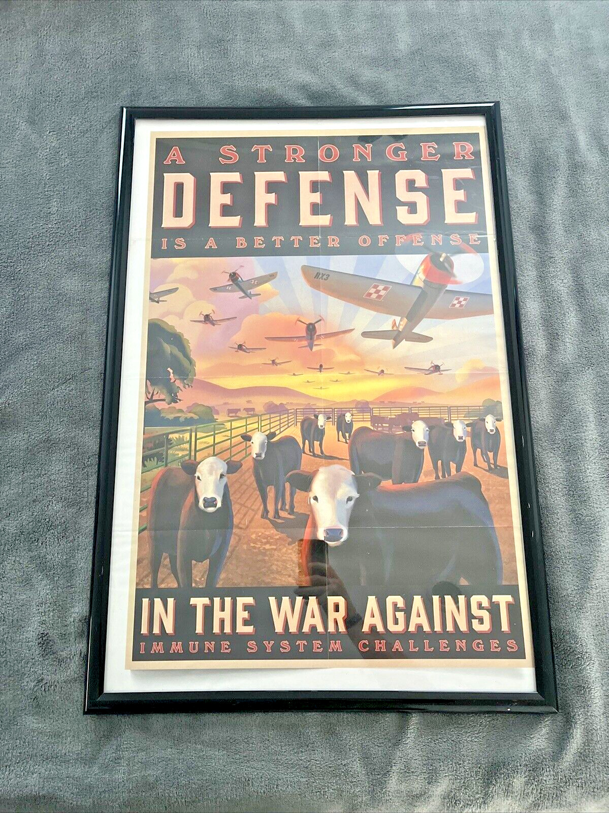 A STRONG DEFENSE IS A BETTER OFFENSE IN THE WAR AGAINST IMMUNE SYSTEM POSTER