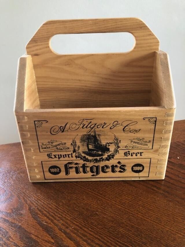 Vintage Fitger\'s Wood Six Pack Beer Holder, Very Collectible
