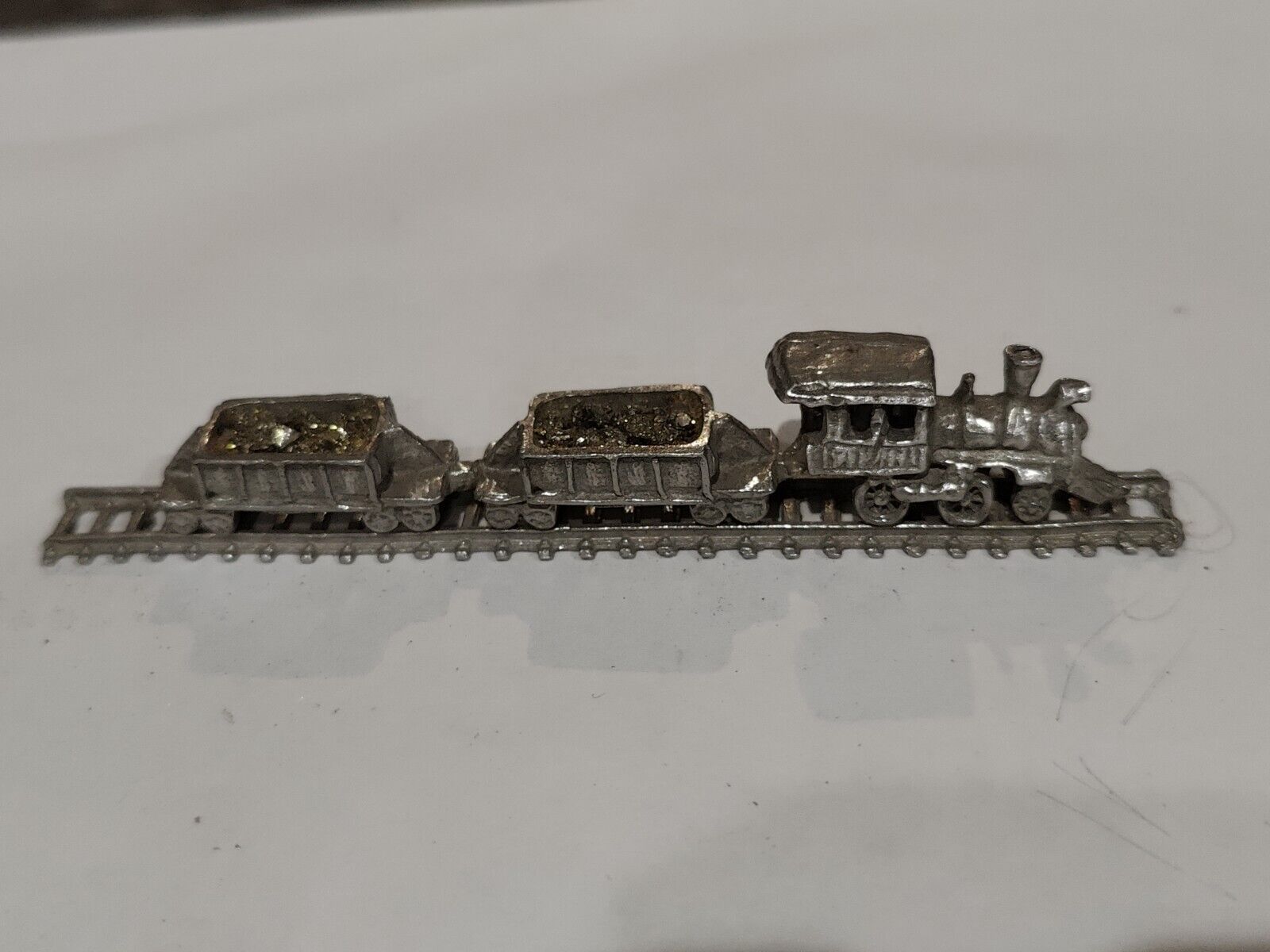 Vintage Pewter? Lead? Small mini Train  UnMarked  Excellent Condition