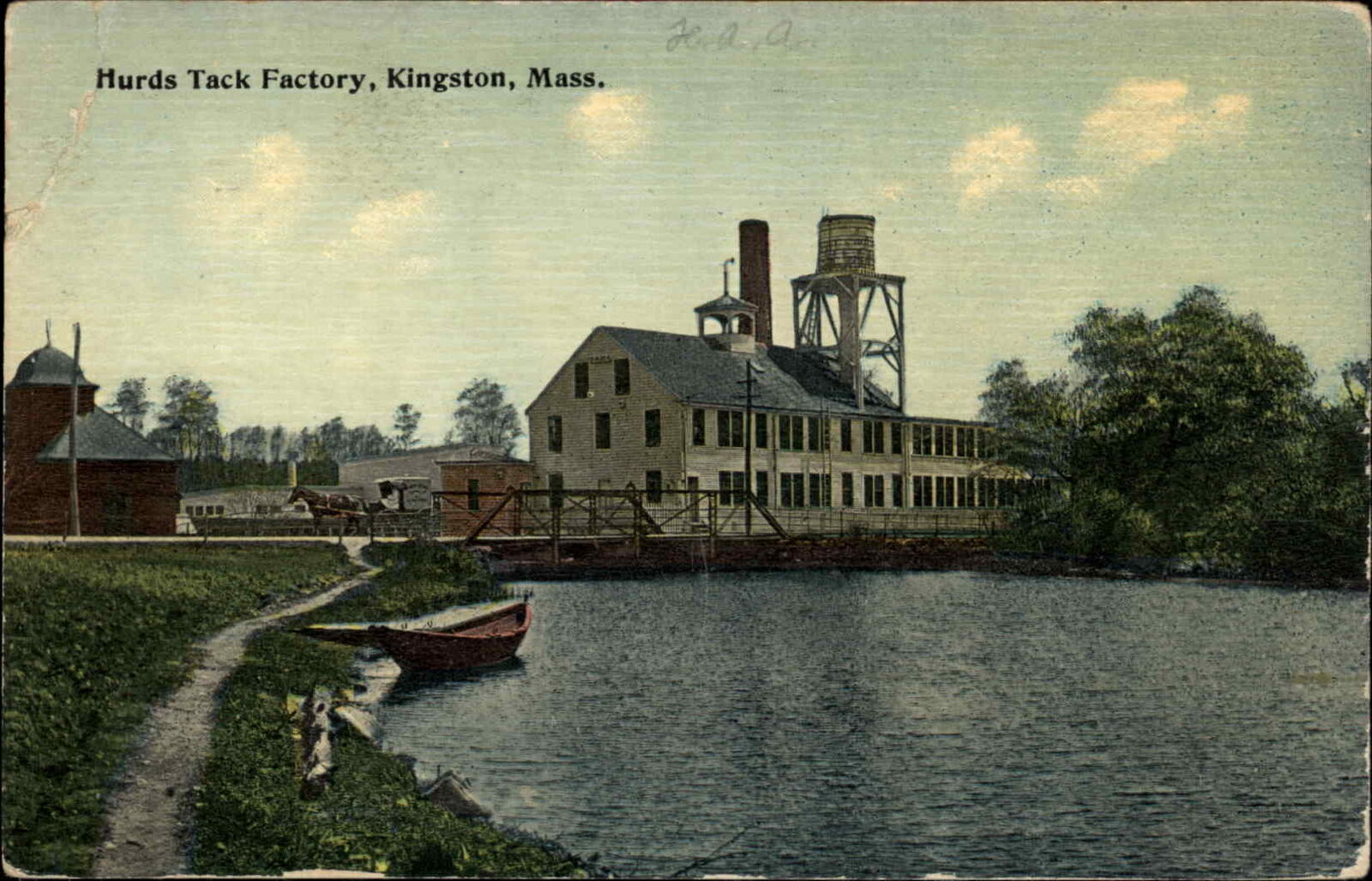 Vintage Postcard Kingston Massachusetts MA Hurds Tack Factory c1910 PC
