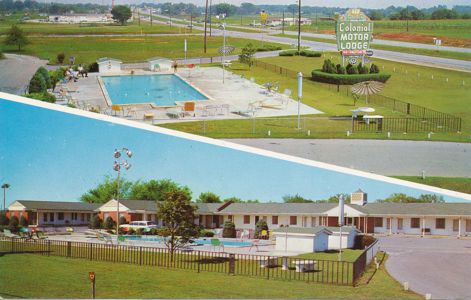 Colonial Motor Lodge Diner House Springfield Missouri posted 1965 Postcard