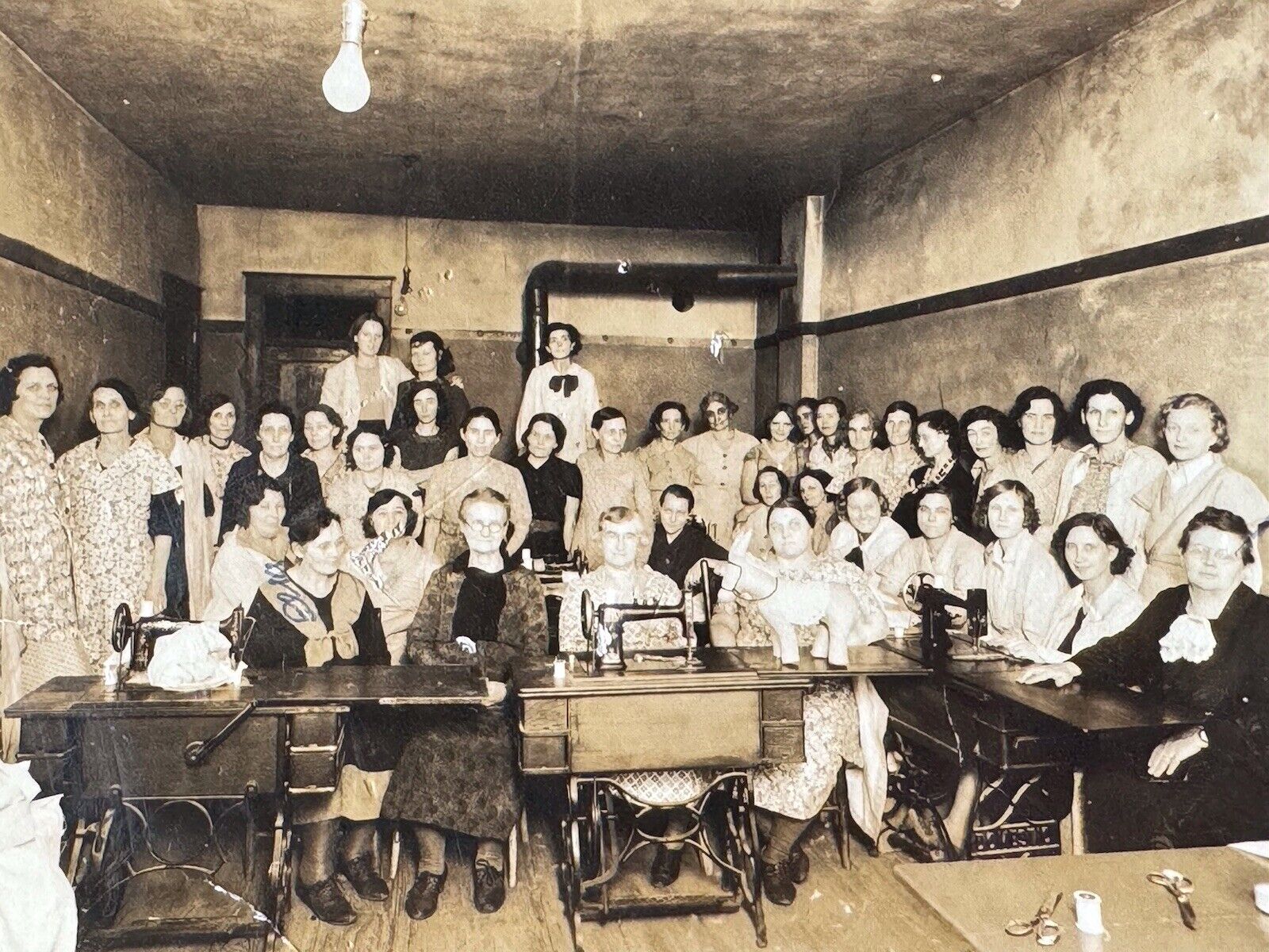 Women In Sewing Room At Grant Beach Park Springfield Missouri MO 1930s 