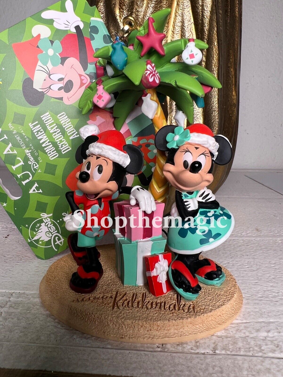 Disney Aulani Resort Christmas Tree Mickey Minnie Ornament Aloha Kalikimaka NEW
