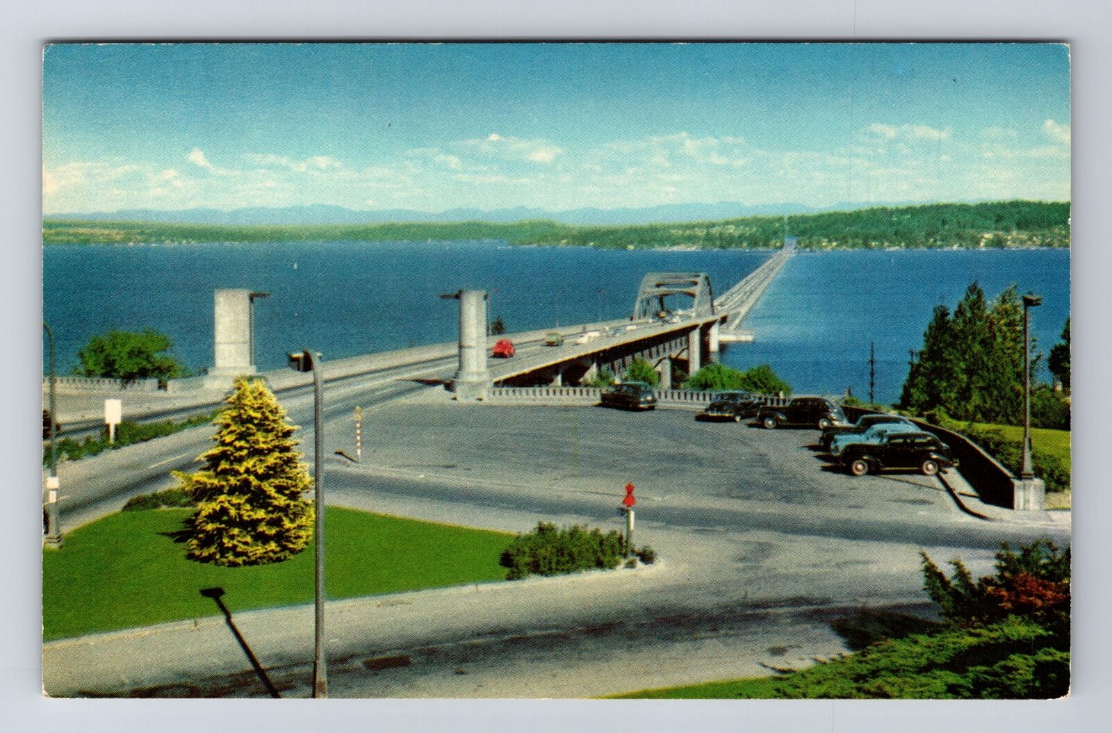 Seattle WA-Washington, Floating Bridge, Antique, Vintage Postcard