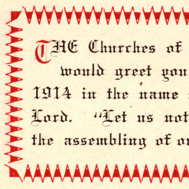 Antique 1914 The Church White Plains Invitation Card Postcard Jesus Our Lord