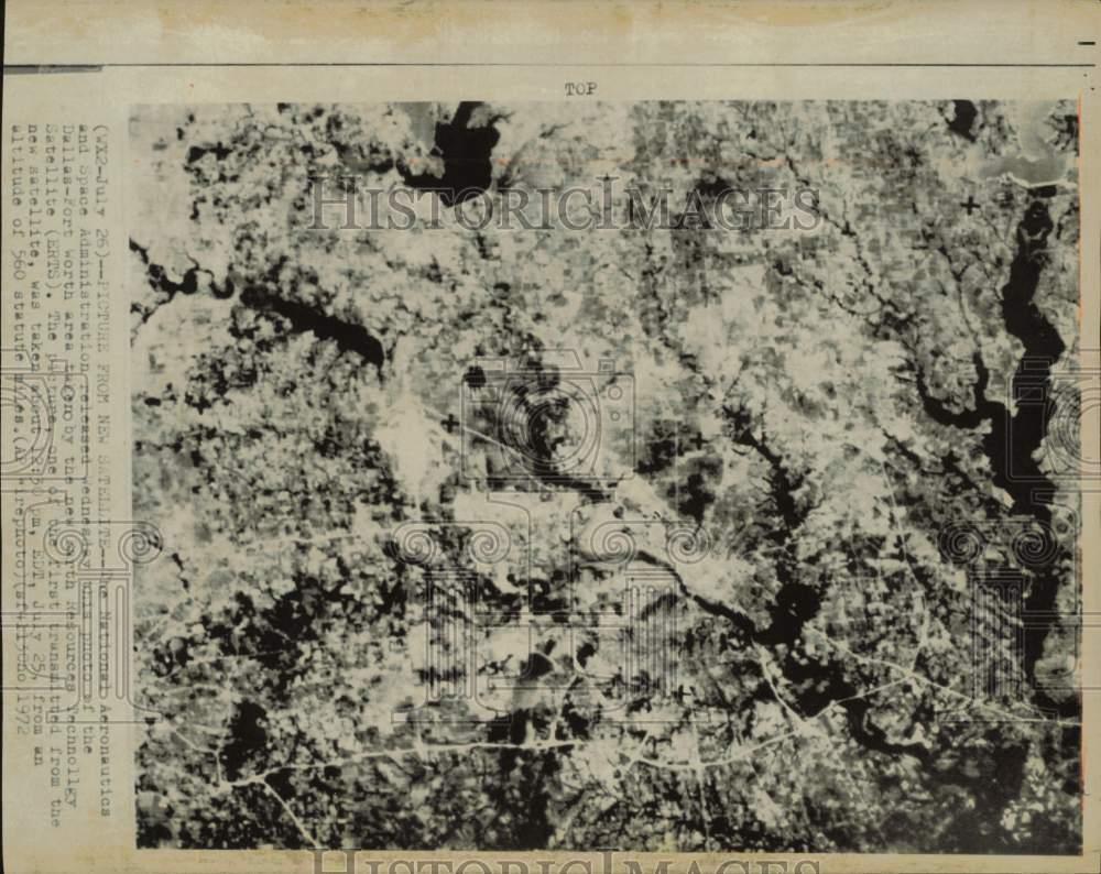 1972 Press Photo Dallas-Fort Worth Area, Seen by NASA ERTS Satellite - lra26281