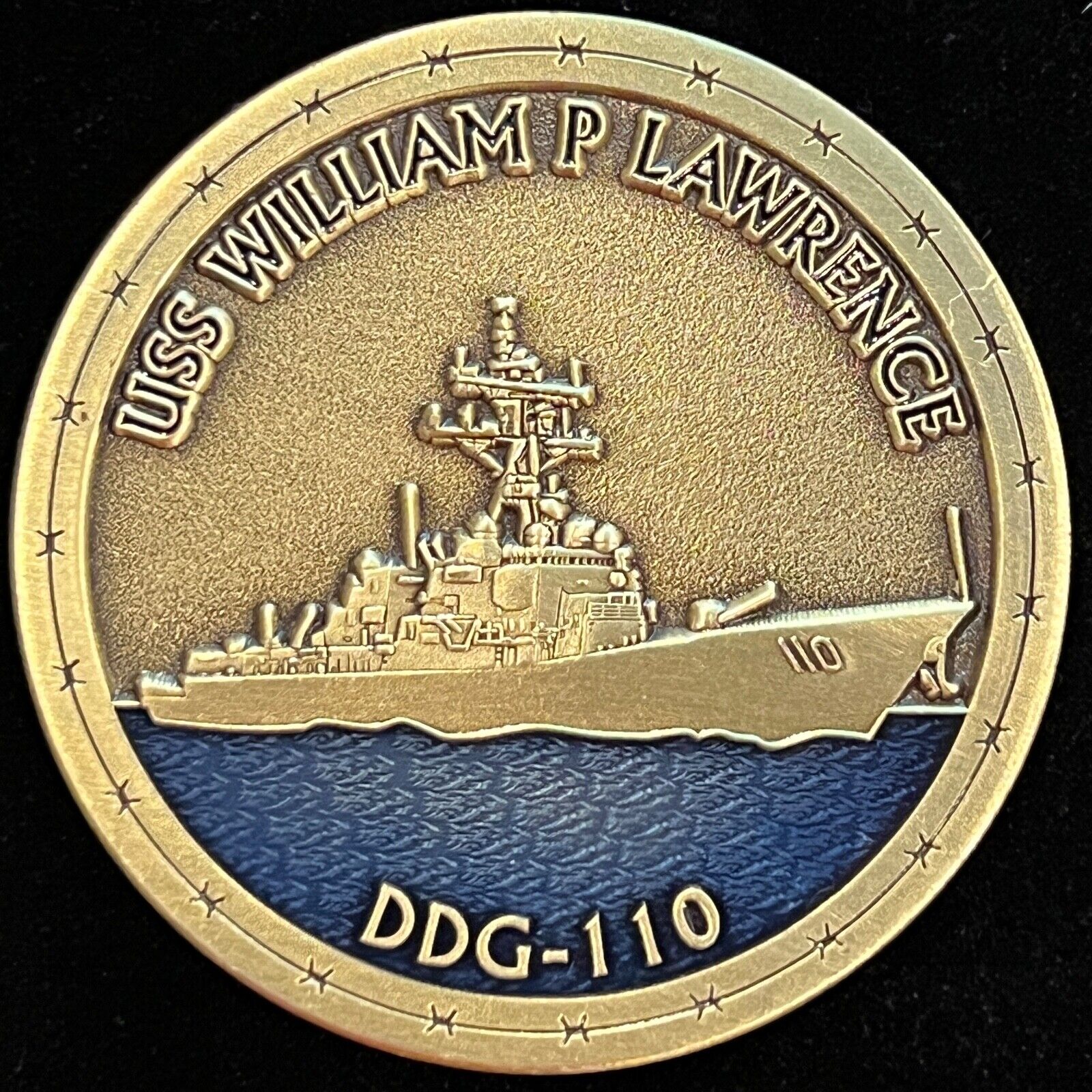 USS William P Lawrence DDG 110 Never Give Up Navy Challenge Coin