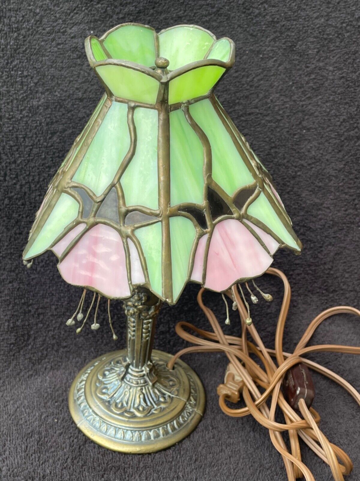 Tiffany Style Table Lamp Stained Glass 11” LAMP AND SHADE