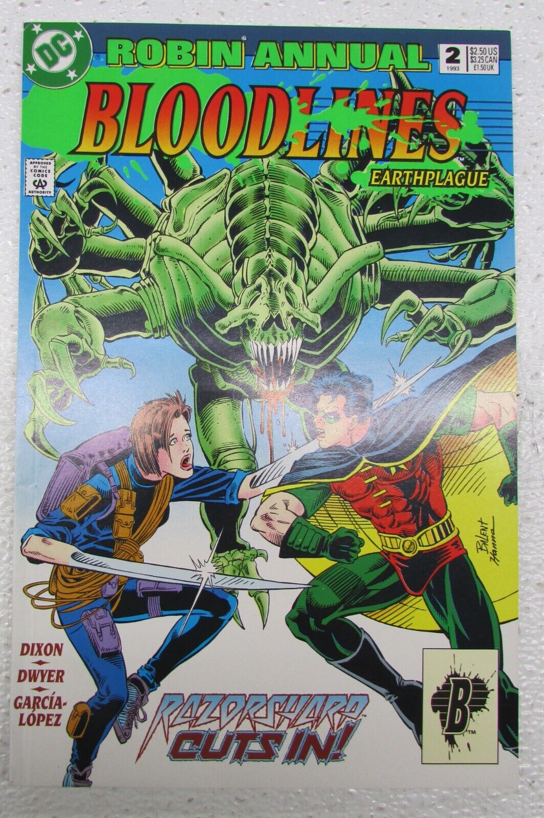 DC COMIC BOOK ROBIN 1993 ANNUAL BLOODLINES EARTHPLAGUE #2
