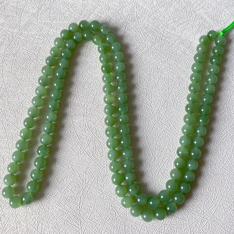6mm Hetian Jade Jasper 108 Buddha Beads Pendant Jade Lanyard Round Beads