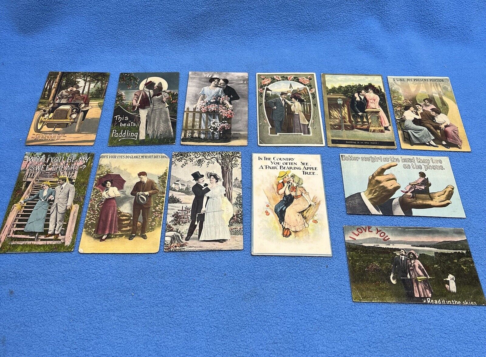 Vintage lot Couples Romance Greetings Postcards