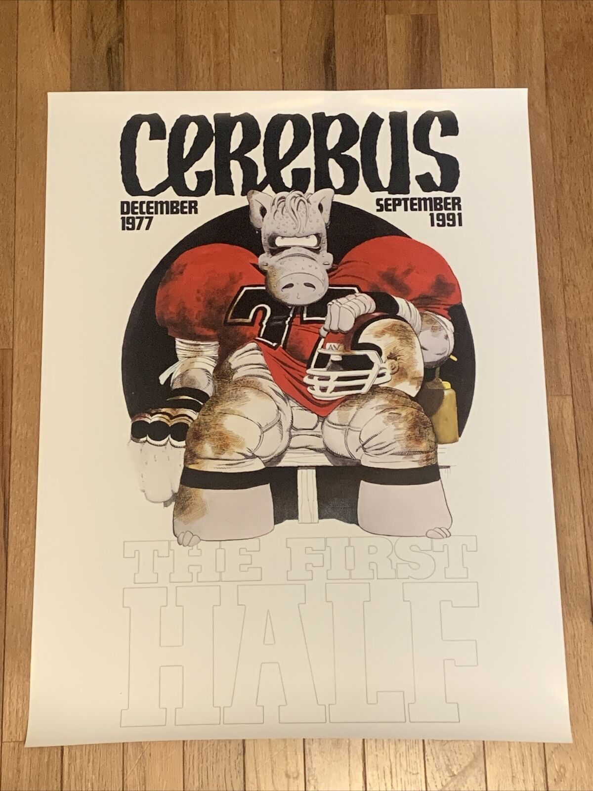 CEREBUS The First Half Poster 1991 24 x 18 in. Vintage Dave Sim