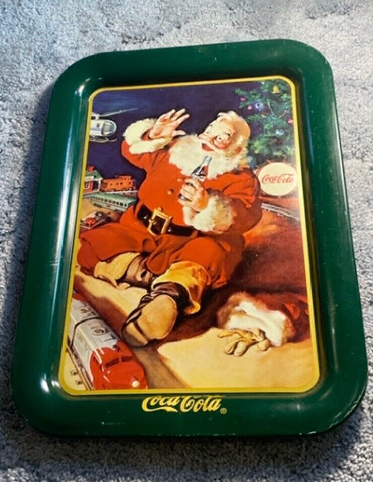 Vintage 1994 Coca Cola “Santa With Train” Tray, Made in The USA