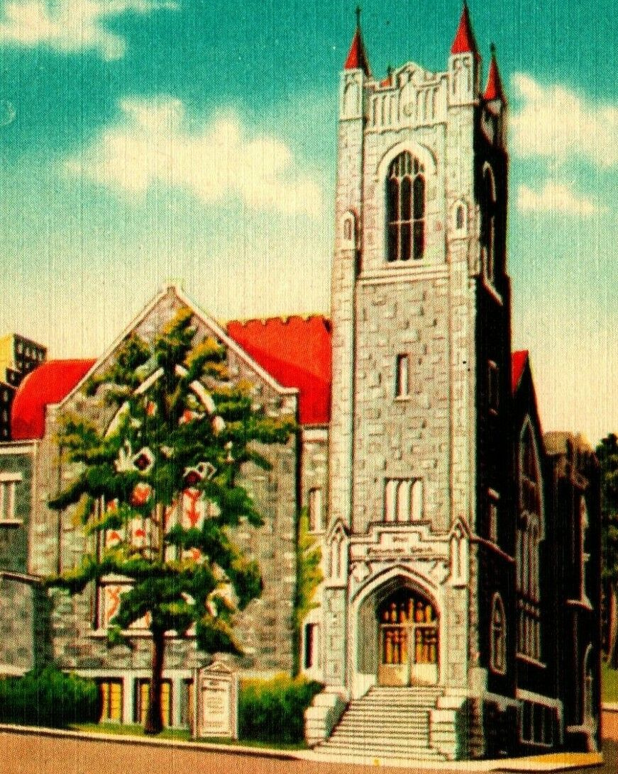 Fairmont WV West Virginia First Presbyterian Church UNP Vtg Linen Postcard O13