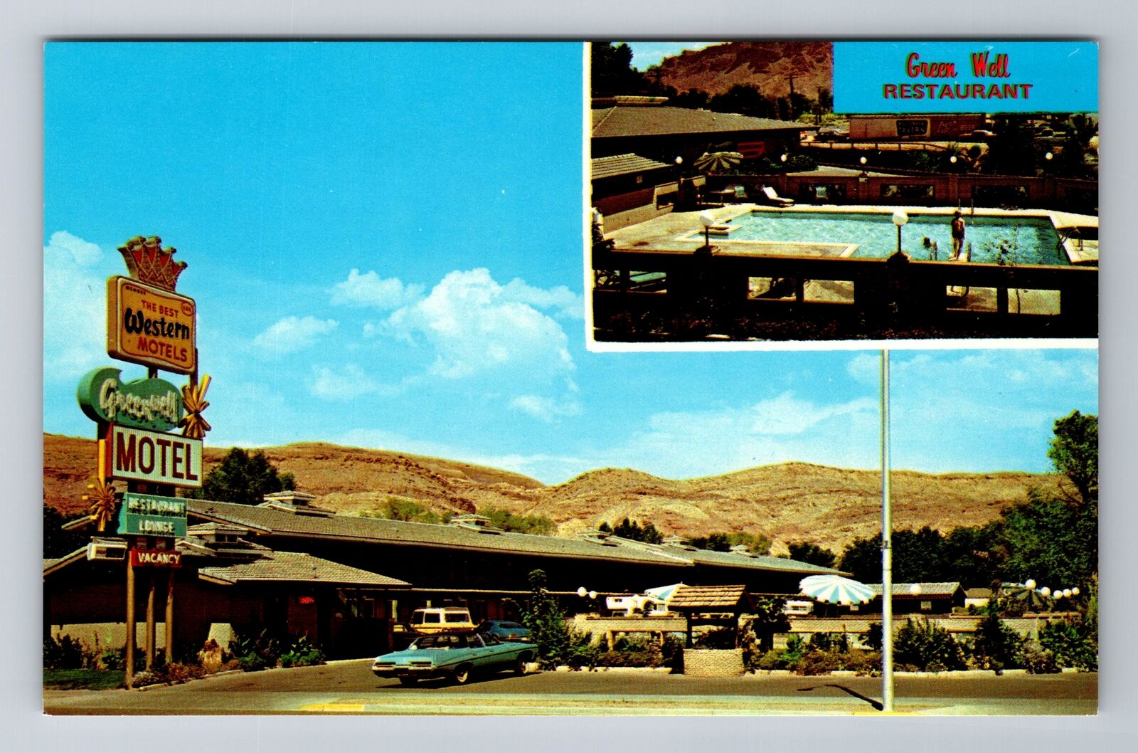 Moab UT-Utah, Green Well Motel Advertising, Antique, Vintage Postcard
