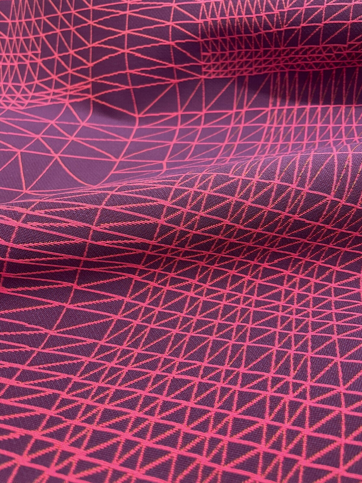 9 yds Luna Filament Escapade Boho Purple & Pink Abstract Grid Upholstery Fabric