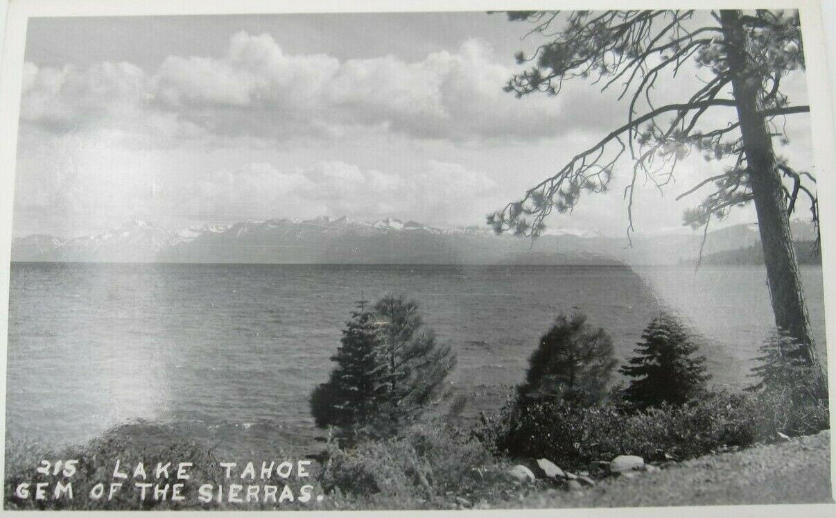 Vintage RPCC Photo Lake Tahoe Gem of the Sierras Scenic Mountains Postcard(A172)