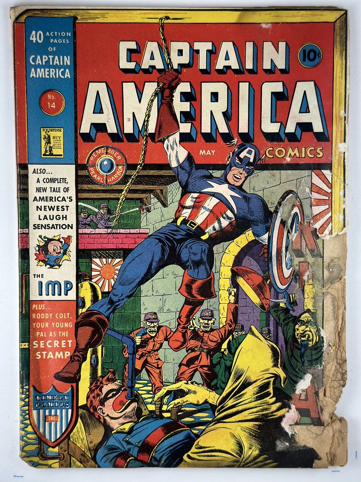 Captain America Comics #14 1942 Remember Pearl Harbor - Low Grade