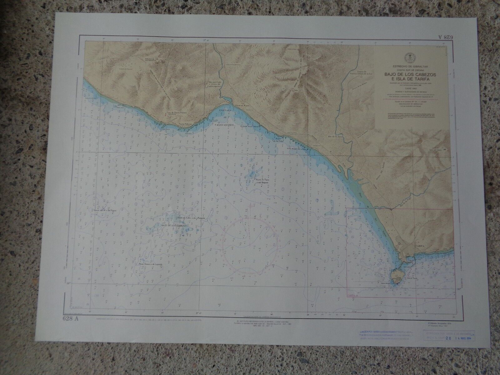 MARINE CARD maritime Bajo de Los Cabezos and island of Tarifa