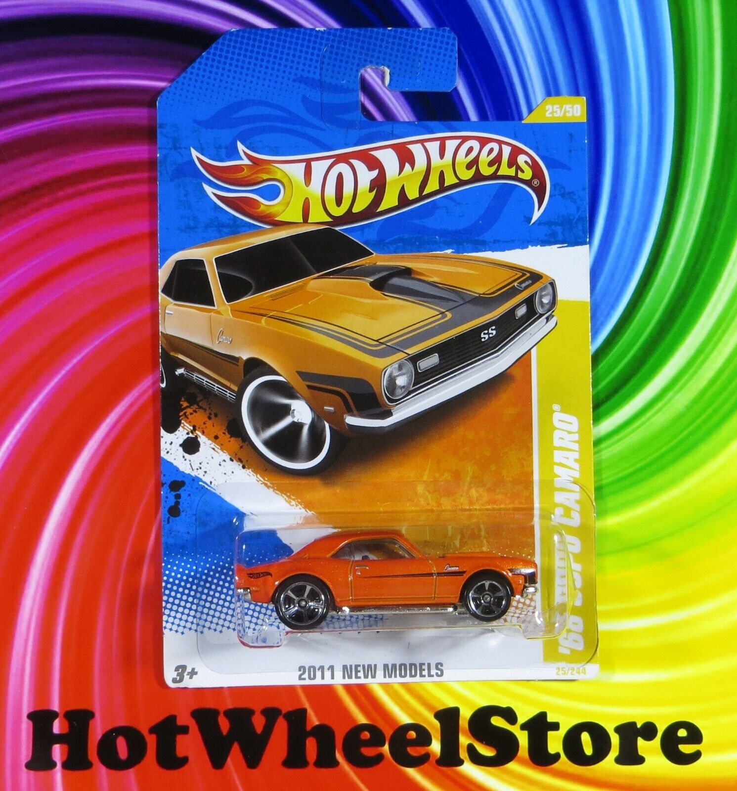 2011  Hot Wheels   Orange   \'68 COPO CAMARO   New Models #25   HW25-091423