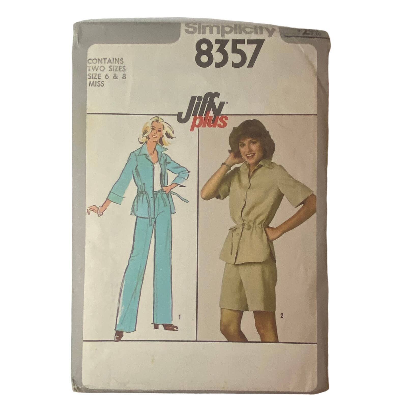 1978 Simplicity 8357 Misses Pants Shorts Jacket 6 - 8 Cotton Denim Sateen Chino