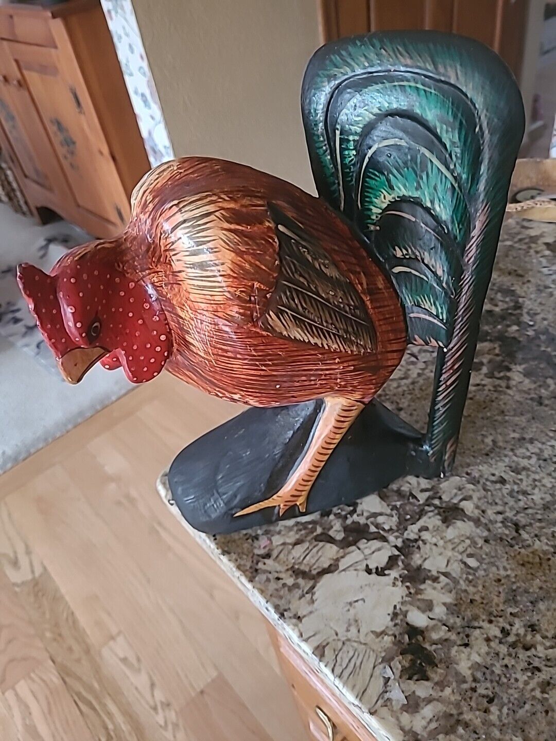 Handmade Wooden Rooster