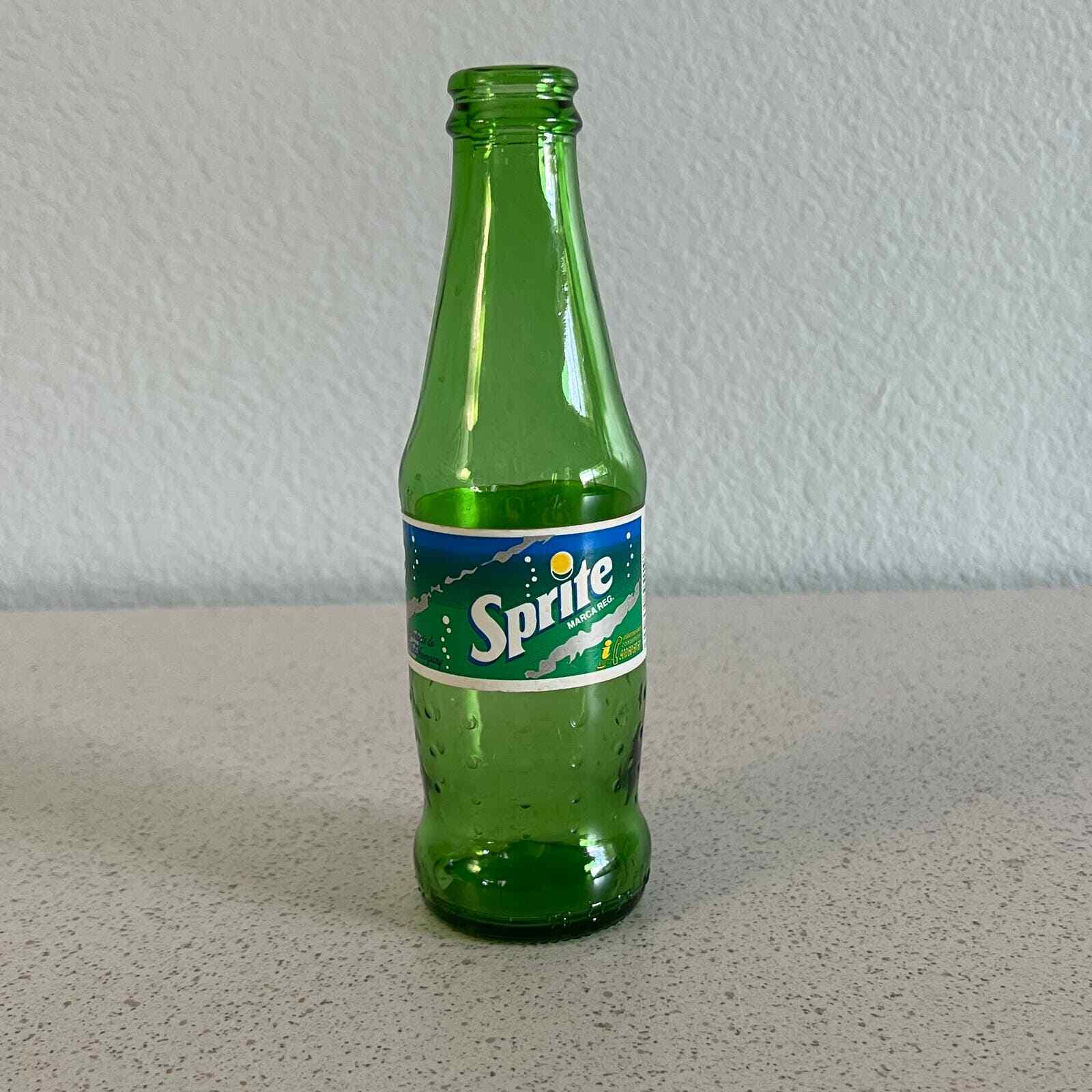 Vintage 1994 Sprite Soft Drink 20cl. Green Dimple Glass Bottle Spanish Coca Cola