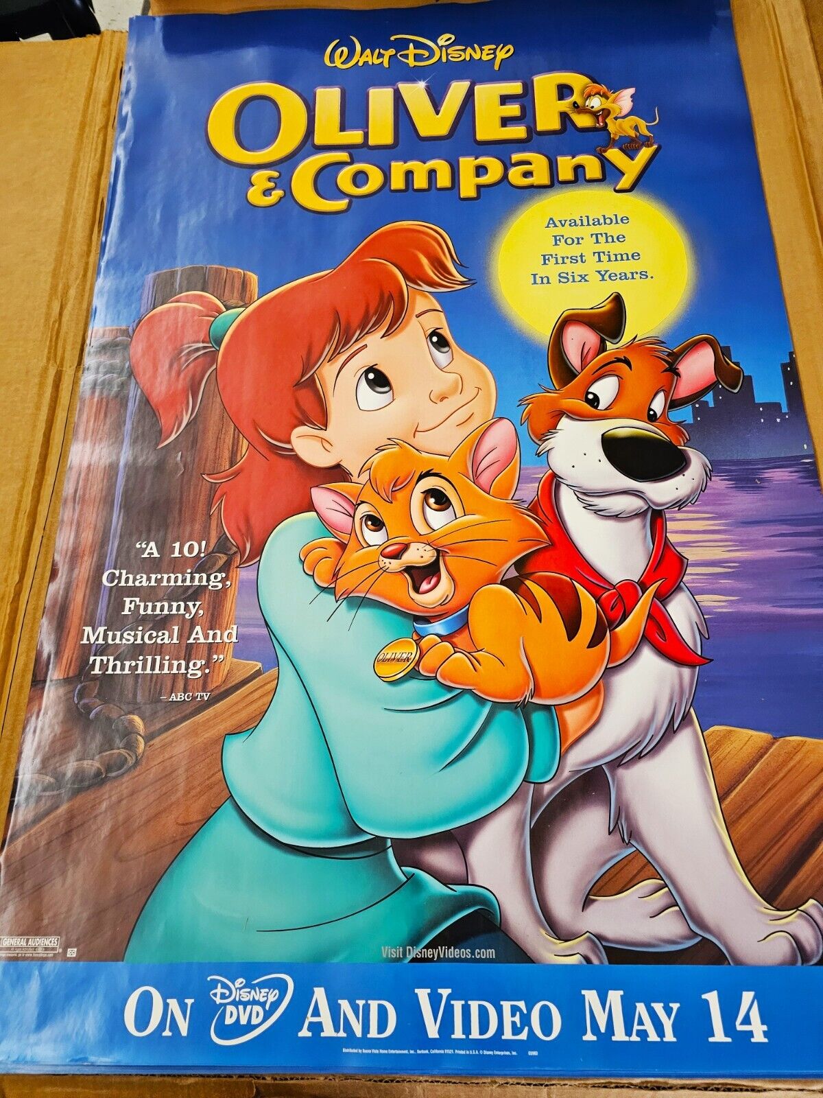 Oliver and Company, DVD promotional Movie poster 27 x 40