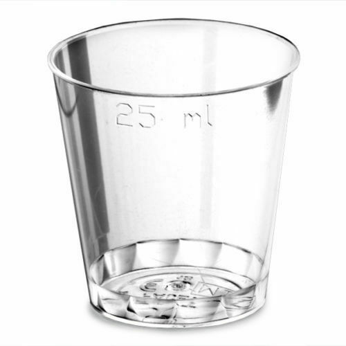 Disposable Shooter Shot Glasses CE 25ml To Brim Plastic For Bar Pub Nightclub