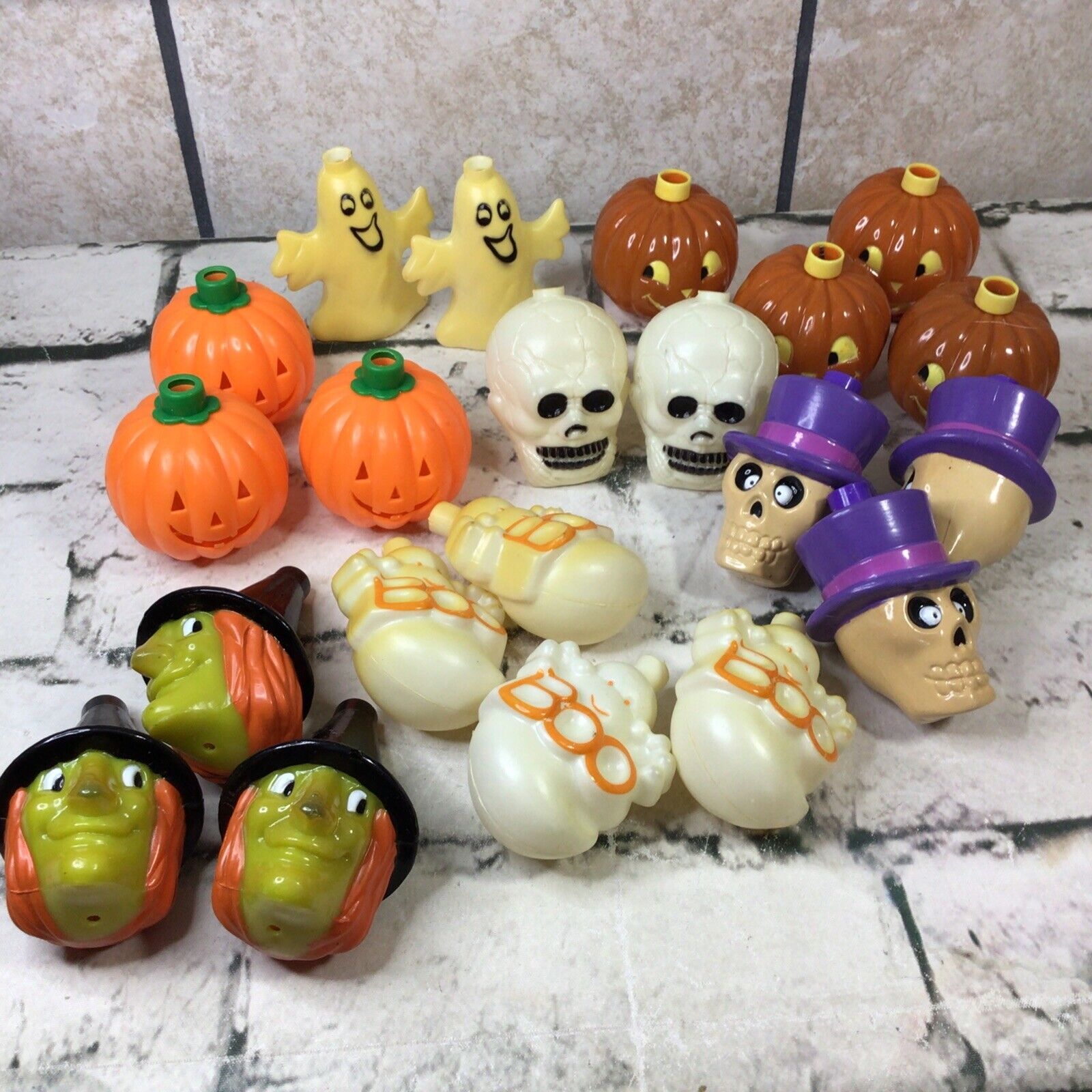 Halloween Vtg String Light Covers Only Witches Skulls Pumpkins Ghosts Lot of 21 